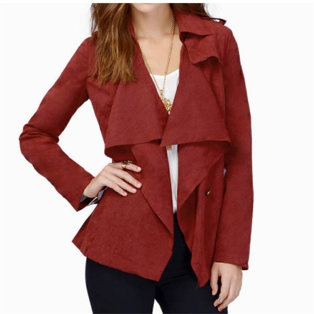 TOBI IN THE FRILLS JACKET BURGUNDY SIZE S